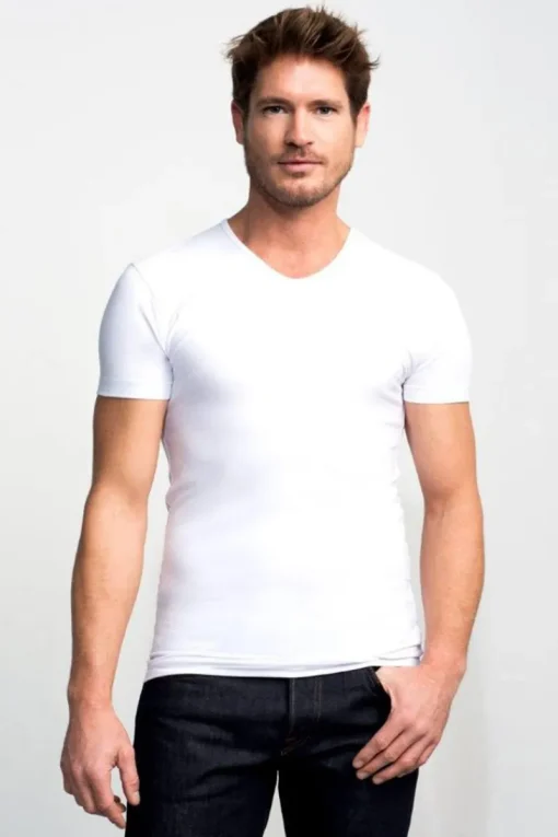 Slater Jeans & Casuals|T-shirts & Polo's^Heren t-shirt kortemouw wit