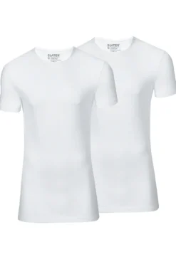 Slater Jeans & Casuals|T-shirts & Polo's^Heren t-shirt kortemouw wit