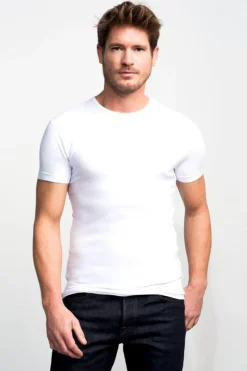 Slater Jeans & Casuals|T-shirts & Polo's^Heren t-shirt kortemouw wit