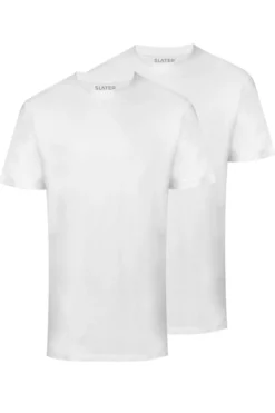 Slater Jeans & Casuals|T-shirts & Polo's^Heren t-shirt kortemouw wit