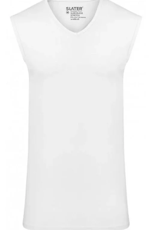 Slater Jeans & Casuals|T-shirts & Polo's^Heren t-shirt kortemouw wit