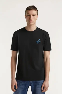 Denham Jeans & Casuals|T-shirts & Polo's^Heren t-shirt kortemouw zwart