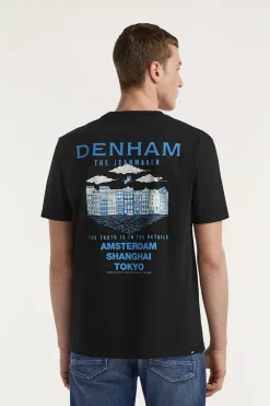 Denham Jeans & Casuals|T-shirts & Polo's^Heren t-shirt kortemouw zwart