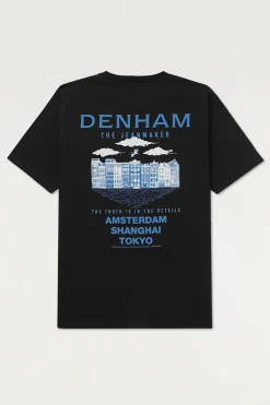 Denham Jeans & Casuals|T-shirts & Polo's^Heren t-shirt kortemouw zwart