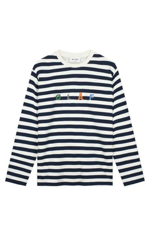 Olaf Hussein Designer|T-shirts & Polo's^Heren t-shirt lange mouw blauw