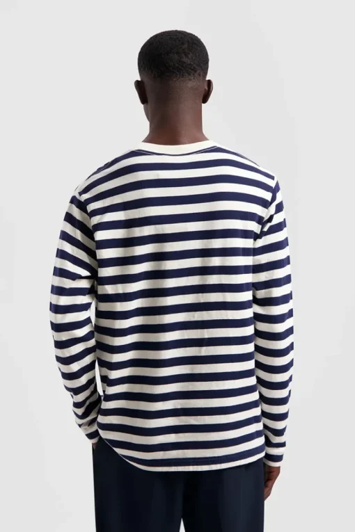 Olaf Hussein Designer|T-shirts & Polo's^Heren t-shirt lange mouw blauw