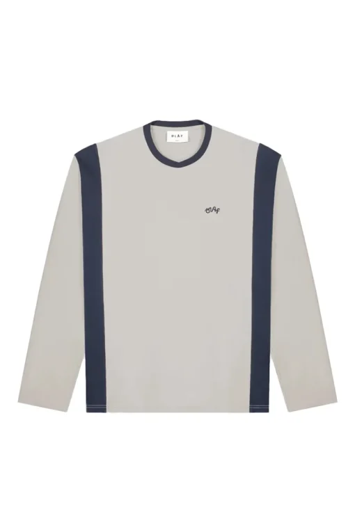 Olaf Hussein Designer|T-shirts & Polo's^Heren t-shirt lange mouw grijs