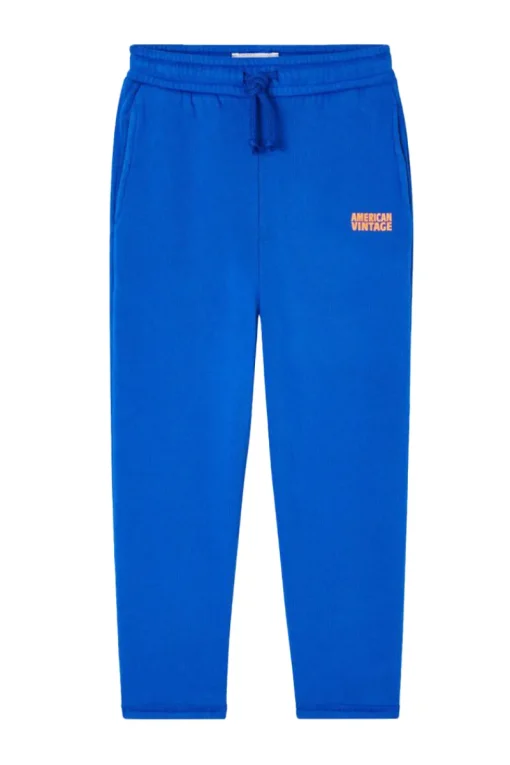 American Vintage Broeken^Jongens joggingsbroek blauw