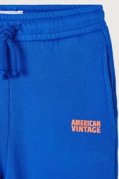 American Vintage Broeken^Jongens joggingsbroek blauw