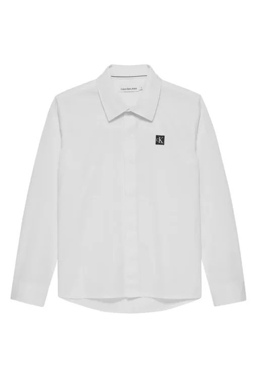 Calvin Klein Overhemden^Jongens overhemd lange mouw wit