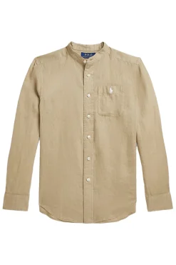 Polo Ralph Lauren Overhemden^Jongens overhemd lange mouw bruin