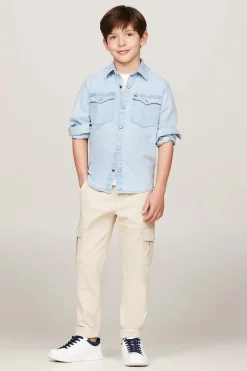 Tommy Hilfiger Overhemden^Jongens overhemd lange mouw blauw