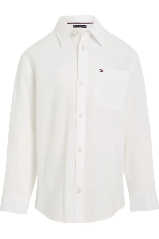 Tommy Hilfiger Overhemden^Jongens overhemd lange mouw wit