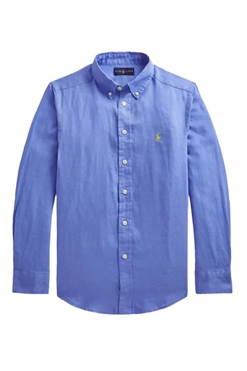Polo Ralph Lauren Overhemden^Jongens overhemd lange mouw blauw