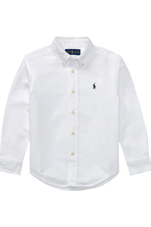 Polo Ralph Lauren Overhemden^Jongens overhemd lange mouw wit