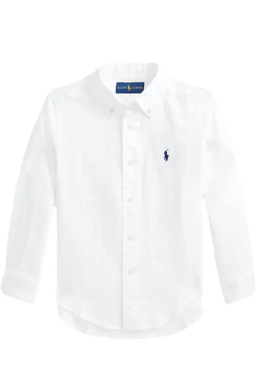 Polo Ralph Lauren Overhemden^Jongens overhemd lange mouw wit