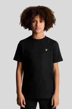 Lyle & Scott T-shirts & Polo's^Jongens t-shirt korte mouw zwart