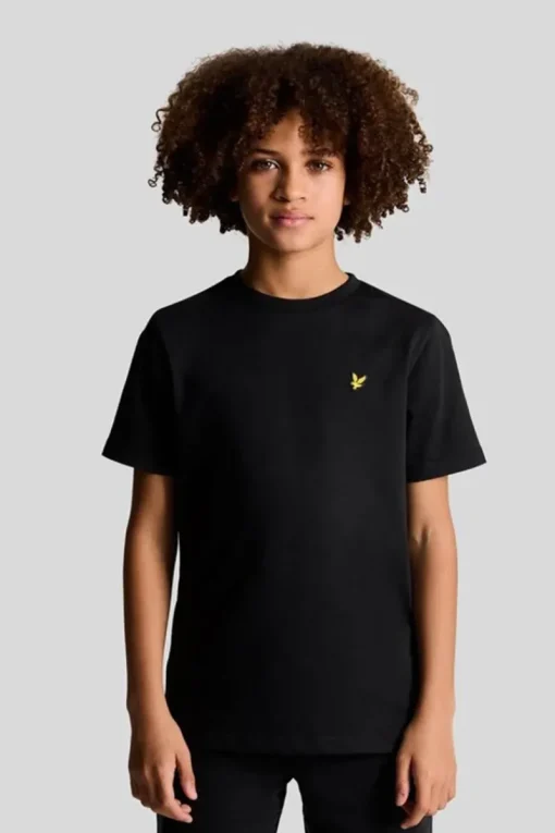 Lyle & Scott T-shirts & Polo's^Jongens t-shirt korte mouw zwart