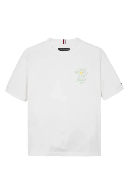 Tommy Hilfiger T-shirts & Polo's^Jongens t-shirt korte mouw wit