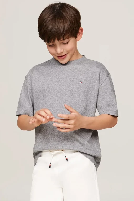 Tommy Hilfiger T-shirts & Polo's^Jongens t-shirt korte mouw grijs