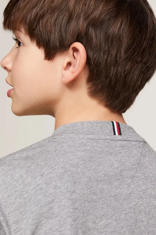 Tommy Hilfiger T-shirts & Polo's^Jongens t-shirt korte mouw grijs