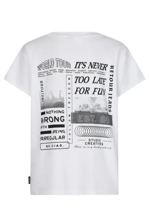 Retour Denim de Luxe T-shirts & Polo's^Jongens t-shirt korte mouw wit