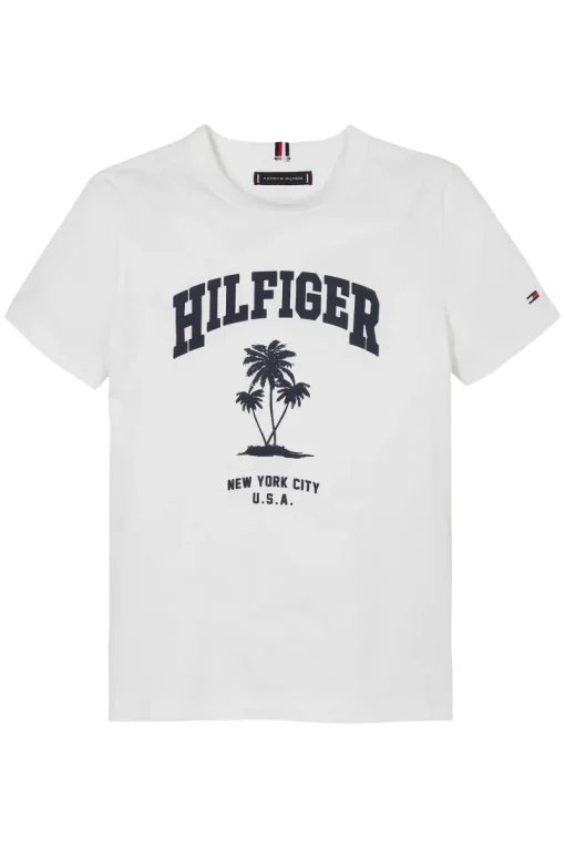 Tommy Hilfiger T-shirts & Polo's^Jongens t-shirt korte mouw wit