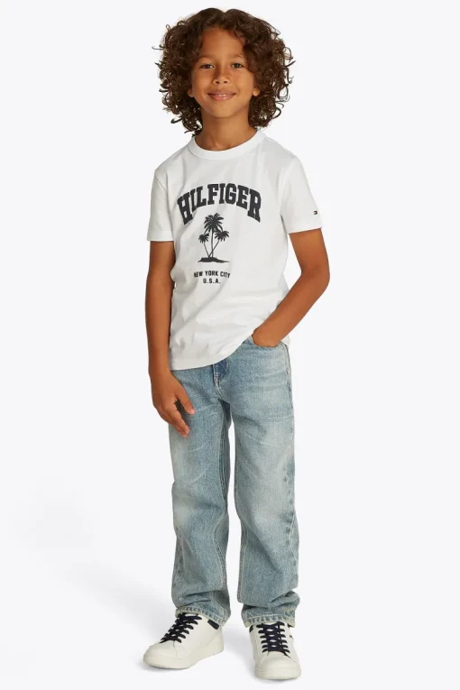 Tommy Hilfiger T-shirts & Polo's^Jongens t-shirt korte mouw wit