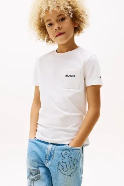 Tommy Hilfiger T-shirts & Polo's^Jongens t-shirt korte mouw wit