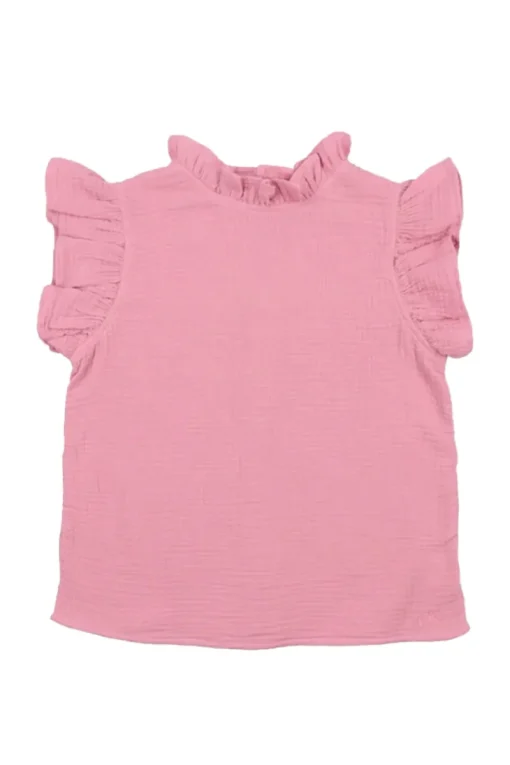 The New Society Blouses^Meisjes blouse korte mouw rose