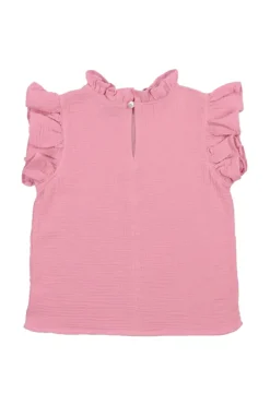 The New Society Blouses^Meisjes blouse korte mouw rose
