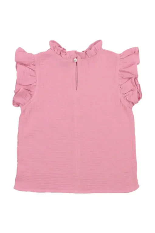 The New Society Blouses^Meisjes blouse korte mouw rose