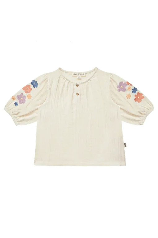 House Of Jamie Blouses^Meisjes blouse korte mouw ecru
