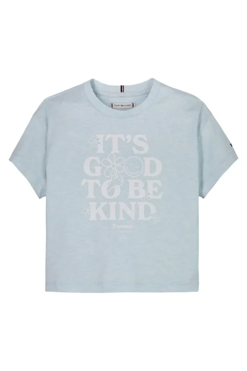 Tommy Hilfiger T-shirts & Polo's^Meisjes t-shirt korte mouw blauw
