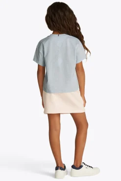 Tommy Hilfiger T-shirts & Polo's^Meisjes t-shirt korte mouw blauw