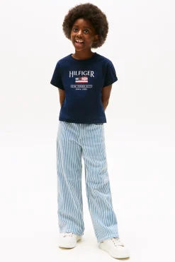 Tommy Hilfiger T-shirts & Polo's^Meisjes t-shirt korte mouw blauw
