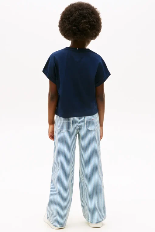 Tommy Hilfiger T-shirts & Polo's^Meisjes t-shirt korte mouw blauw