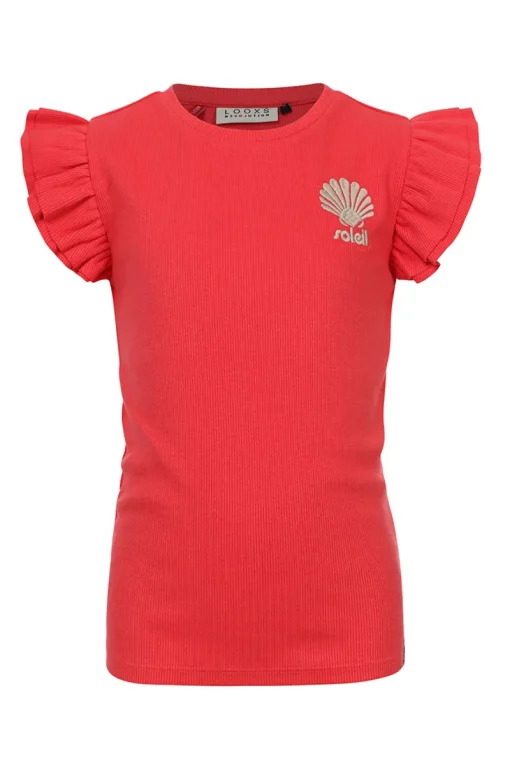 LOOXS LITTLE T-shirts & Polo's^Meisjes t-shirt korte mouw rood
