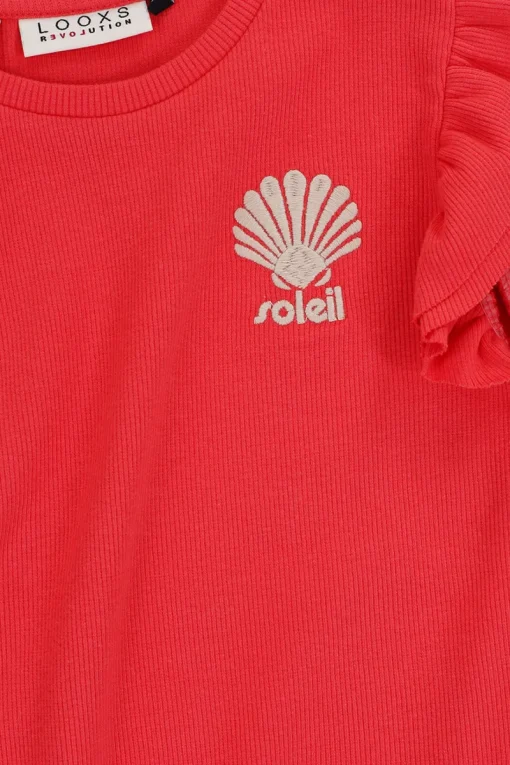 LOOXS LITTLE T-shirts & Polo's^Meisjes t-shirt korte mouw rood