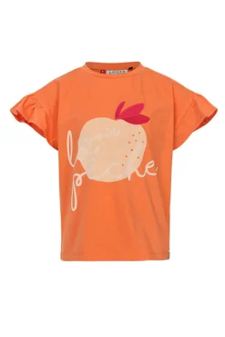 LOOXS LITTLE T-shirts & Polo's^Meisjes t-shirt korte mouw oranje