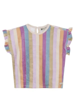 Daily7 T-shirts & Polo's^Meisjes t-shirt korte mouw paars