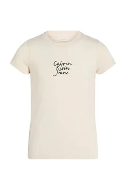 Calvin Klein T-shirts & Polo's^Meisjes t-shirt korte mouw bruin