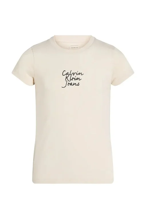 Calvin Klein T-shirts & Polo's^Meisjes t-shirt korte mouw bruin
