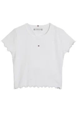 Tommy Hilfiger T-shirts & Polo's^Meisjes t-shirt korte mouw wit