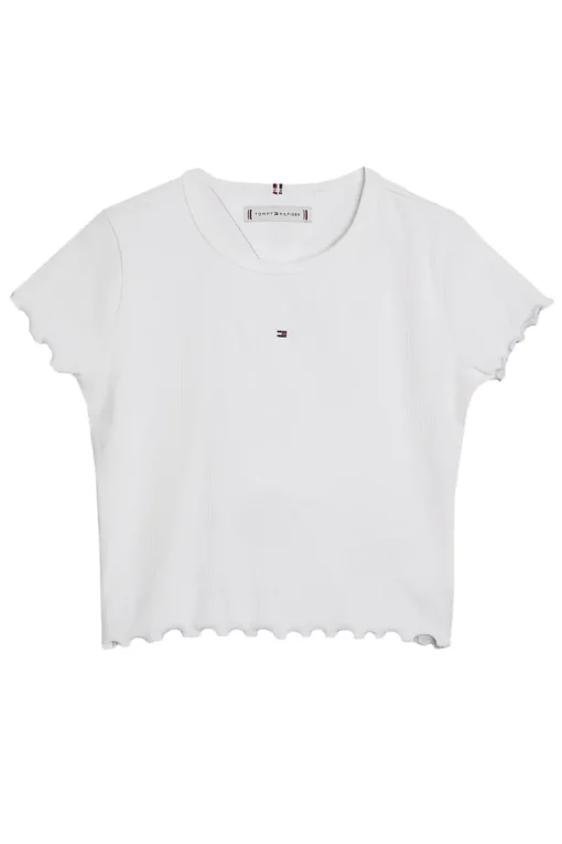 Tommy Hilfiger T-shirts & Polo's^Meisjes t-shirt korte mouw wit