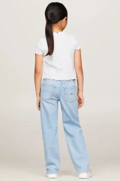 Tommy Hilfiger T-shirts & Polo's^Meisjes t-shirt korte mouw wit