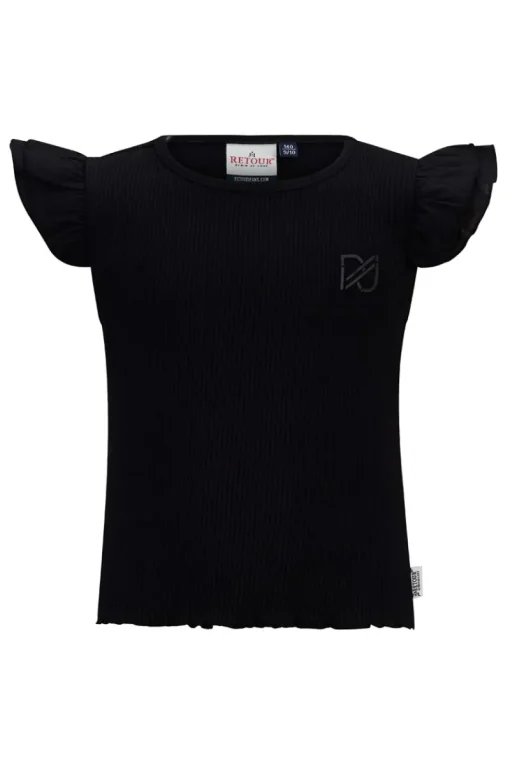 Retour Denim de Luxe T-shirts & Polo's^Meisjes t-shirt korte mouw zwart