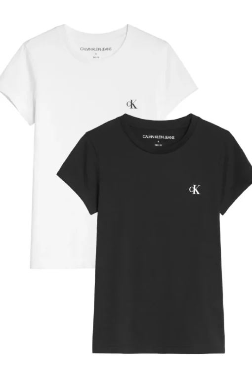 Calvin Klein T-shirts & Polo's^Meisjes t-shirt korte mouw zwart
