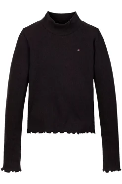 Tommy Hilfiger T-shirts & Polo's^Meisjes t-shirt lange mouw zwart