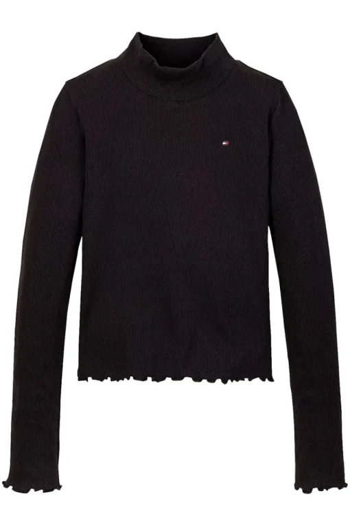 Tommy Hilfiger T-shirts & Polo's^Meisjes t-shirt lange mouw zwart